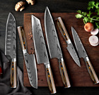 Damascus Sanding Laser Kitchen Chef Knives Set 7CR17 440C High Carbon