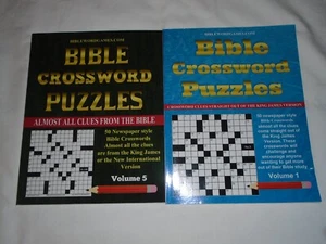 Bible Crossword Puzzles Volumes 1 & 5 by Bible Word Games - NEW. - Picture 1 of 1