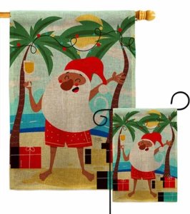 Santa Vacation Buralp Garten Flagge Sommer Weihnachten im Juli Deko Banner - Bild 1 von 19