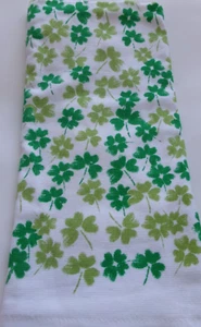 FULL UNCUT ST PATRICK ASSORTED SHAMROCKS Print Cotton Kitchen Towel - Picture 1 of 1