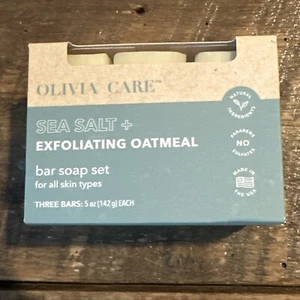 Olivia Care - Sea Salt + Exfoliating Oatmeal Bar Soap 3 Bars 5oz - Picture 1 of 1