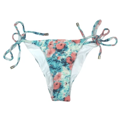 Traje de baño Beach Bunny Quinn lateral escaso pantalones coral floral talla mediana descarado Foto 1 de 4