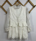 Vintage Dress Girls 1970s White Lace 3T