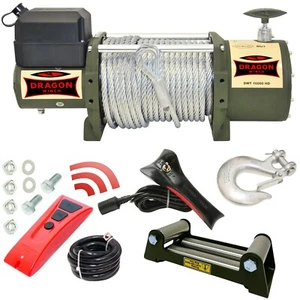 Dragon Winch Torno Eléctrico 12V 16000 lbs / 7257 kg, con Cuerda de Acero 31m - Imagen 1 de 9