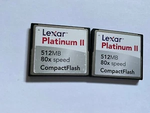 Lot of 2pcs 512mb Lexar Compactflash  CF I  memory card CF Router, NIKON CANON - Picture 1 of 2