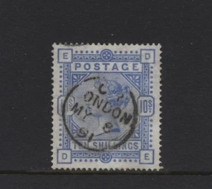 1883-4 10/- PALE ULTRAMARINE (DE) SG 183a - Picture 1 of 1