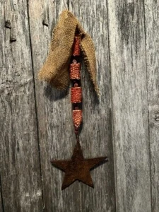 Primitive STAR Peg Hanger Corn Cob Homestead Door Keep Grubby - Picture 1 of 12