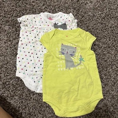 Circo Baby Girl One Piece Size Newborn Set of 2 Short Sleeve - Image 1 of 2