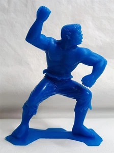 Vintage Incredible Hulk blau Kunststoff Spielzeug Figur 5 1/8" 1967 Marvel Comics Marx - Bild 1 von 7