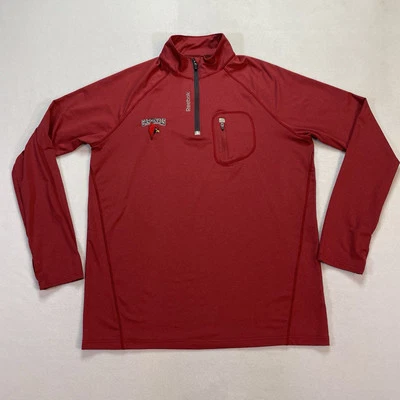 Pullover Reebok 1/4 Cremallera Para Hombres Grande Rojo Cardenales Bolsillo en el Pecho Ropa Deportiva Foto 1 de 4