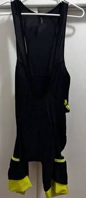 Babero Specialized Fit para hombre con bolsillos talla XL negro y amarillo neón Foto 1 de 4