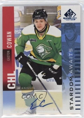 2023 Upper Deck SP Game Used CHL Edition Stardom Awaits Blue Easton Cowan Auto - Image 1 of 2