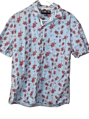 Blink 182 Hawaiian Shirt XL Rare Vintage Button Down Collared Bunny Short Sleeve - Image 1 of 4