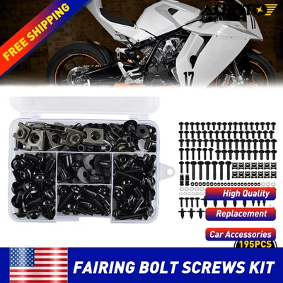 KIT DE PERNOS DE CARROCERÍA PARA KAWASAKI KX250F KX450F KX450 TORNILLO PLÁSTICO GUARDABARROS ASIENTO NEGRO Foto 1 de 4