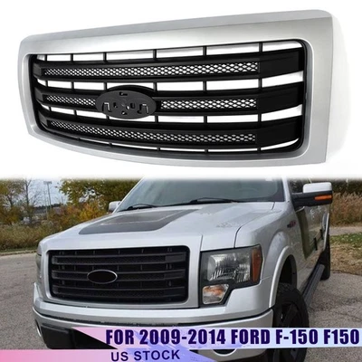 For 2009-2014 Ford F150 F-150 UX Ingot Silver Front Bumper Grill w/ Matte Black Foto 1 de 4