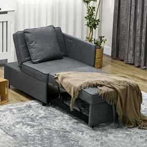 Folding Sleeper Sofa Bed Chair Loveseat Reclining Backrest Unit Pillows Pocket - Picture 1 of 11