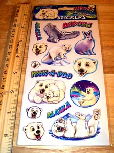 Alaska Scrapbook Stickers Orso Polare Aurora 15 diff set adesivi, album di ritagli - Foto 1 di 1