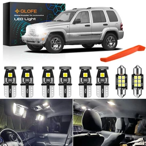 9x LED Interior Lights Blubs Kit White Upgrade For JEEP Liberty 2002-2006 + Tool - Picture 1 of 9