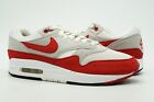 NIKE AIR MAX 1 USED SIZE 8 ANNIVERSARY WHITE RED GREY BLACK 908375 103