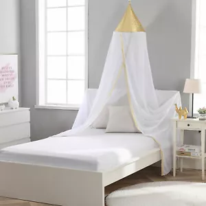 Arro redondo de plástico transparente con lentejuelas de oro Cleopatra dosel para cama mosquito - Imagen 1 de 3