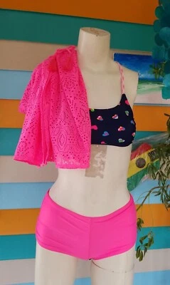 Ocean Pacific, Traje de Baño 3 Piezas Traje de Baño Bikini Rosa Talla Grande 10-12  Foto 1 de 4