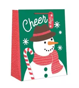 Mittlere Weihnachtsgeschenktüte - Fröhlicher Schneemann - Bild 1 von 1