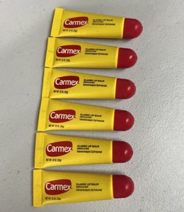 Lof of 6 Carmex Classic Lip Balm Medicated 0.35oz NEW UNSEALED - Picture 1 of 4