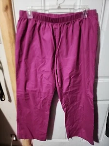 Beyond Scrubs Pants Sz XL Maroon Stretch Cargo Pockets Pull On - Picture 1 of 3
