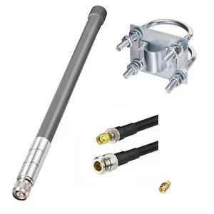 LoRa Gateway 915MHz Antenna 5dB Fiberglass N SMA 5m Low Loss Cable MountBracket - Picture 1 of 12