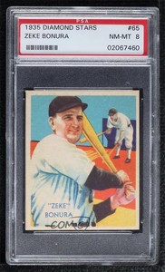 1934-36 National Chicle Diamond Stars R327 Zeke Bonura #65 PSA 8