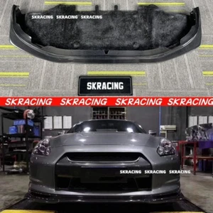 Fits 2009-2016 Nissan GTR R35 Real Carbon Fiber Front Bumper Lip Spoiler Bodykit - Picture 1 of 20