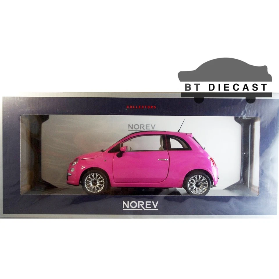 NOREV 2010 FIAT 500C 1/18 DIECAST MODEL CAR PINK 187752 - Image 1 of 1