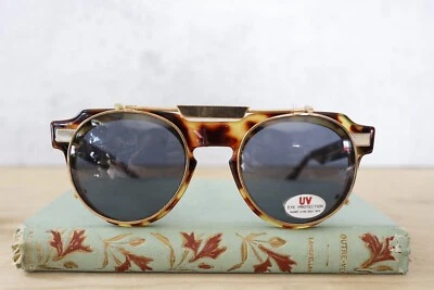 Vintage 1980s Eyeglass Clip On Sunglasses MCM Style Preppy Old Money NOS Safety - Image 1 of 4