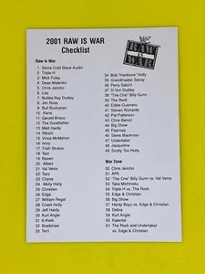 2001 Raw Is War WWF Fleer Skybox Checklist Wrestling Trading Card 1 Of 2 WWE - Picture 1 of 2