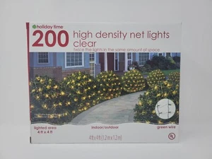Holiday Time 200 Count Clearr Incandescent Net Christmas Lights - 4' x 4' - NEW - Picture 1 of 6