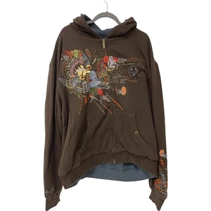 Marc Ecko Cut Sew Star Wars Full Zip Hoodie Mens Size XXL Brown Embroidered NWT - Picture 1 of 9