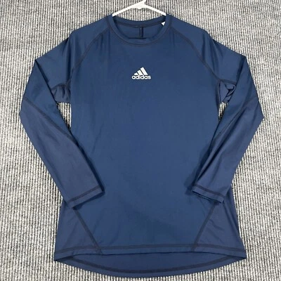 Camisa Adidas Mujer Grande Azul Manga Larga Climacool Techfit Compresión  Foto 1 de 4