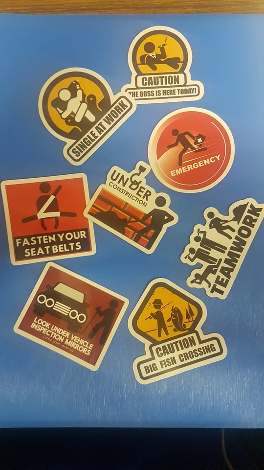 8 of Fun Themed Stickers For Laptop, Suitcase Folder Etc - Image 1 of 1