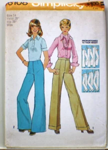 6108 Vintage Simplicity SEWING Pattern Misses Proportioned Straight Wide Pants - Picture 1 of 3