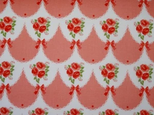 Rosen Bögen lachs Tante Ema Küche Baumwolle Webware Baumwollstoff Meterware - Bild 1 von 3