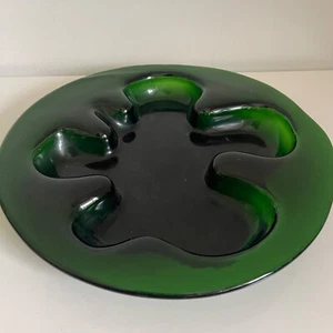 Vintage Holmegaard Ikebana Green Glass Bowl Michael Bang MCM Denmark 1970's Art - Bild 1 von 18