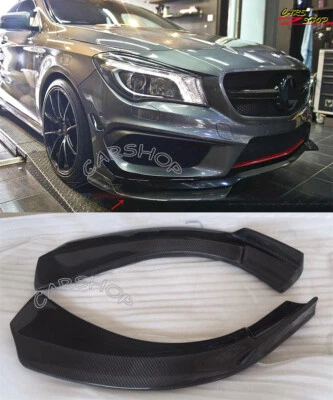 Divisor de esquina de parachoques delantero de fibra de carbono para Benz W117 CLA250 CLA45 2013-2016 Foto 1 de 4