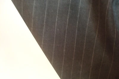 TELA DE LANA DE LUJO 4,22 yardas Super 120s traje 8,5 oz gris oscuro rayas 152" BTP Foto 1 de 4