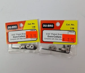 Lot of 2: DuBro #138 3/32" Plated Brass Dura-Collars /w Allen Wrench NOS RC - Picture 1 of 2