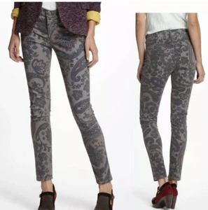 Citizens Of Humanity The Thompson Gray Paisley Mid-rise Skinny Jeans Size 25 - Picture 1 of 11