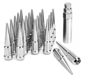 7/16-20 Chrome Spike Lug Nuts 3.35" For Classic Chevy Impala Chevelle Vette 20pc - Picture 1 of 24
