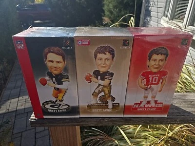 Brett Favre 7.5” Bobble Head Set de 3 NUEVO High School Packers NFL Bobblehead  Foto 1 de 4