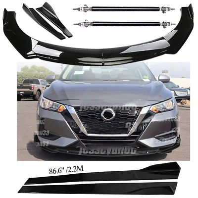 Front Rear Bumper Lip Spoiler Body Kit Splitter Side Skirt For Nissan Sentra Foto 1 de 4