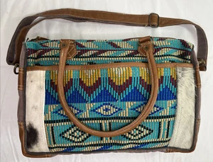 Myra Bag Foxy Messenger Satchel Crossbody Shoulder Bag Southwest Leather Purse - Picture 1 of 10