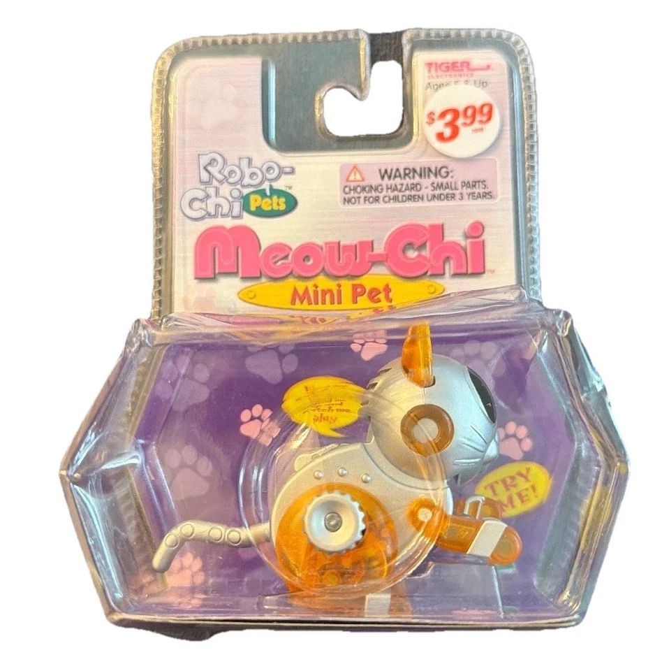 Hasbro Tiger Electronics Robo-Chi Mini Mascotas: Juguete de Cuerda Maullido-Chi 59740 NUEVO EN PAQUETE Foto 1 de 4